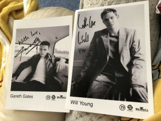 Will Young And Gareth Gates Signed Autographs Photos Pre Printed