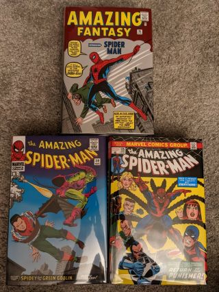 Spider - Man Omnibus Vol 1 2 4 Dm Variants Set Of 3 Hardcover Books