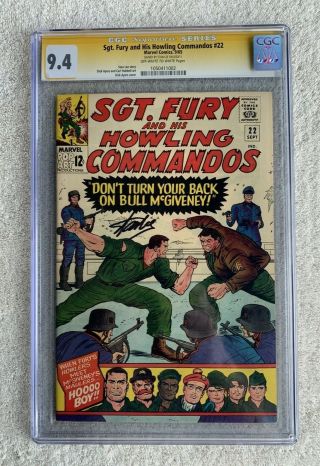 Sgt.  Fury 22,  Cgc 9.  4 Signed By Stan Lee 8/20/11 Off White To White Pages Ss