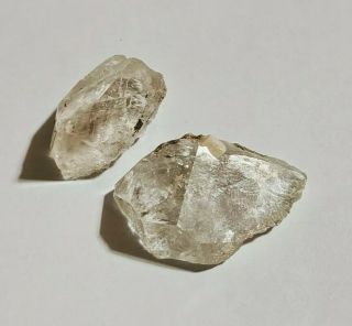 2 Herkimer Diamonds Double Terminated Quartz Crystals Chakra Yoga Set Ships
