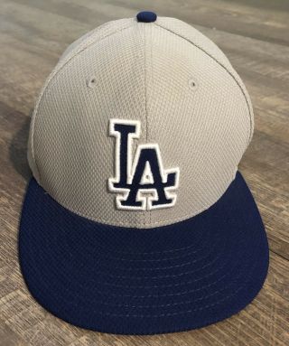 Era La Los Angeles Dodgers Authentic On Field Fitted Hat 7 1/4 Gray Blue