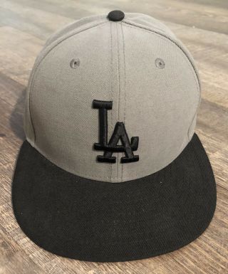 Era La Los Angeles Dodgers Authentic On Field Fitted Hat 7 1/4 Black Gray