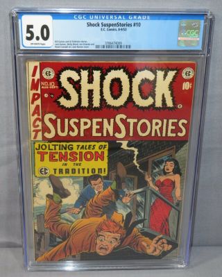 Shock Suspenstories 10 (golden Age Crime) Cgc 5.  0 Vg/fn Ec Comics 1953