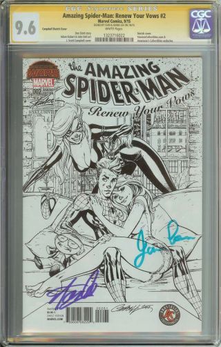 Spider - Man: Renew Your Vows 2 Cgc 9.  6 White Pages Sketch Variant