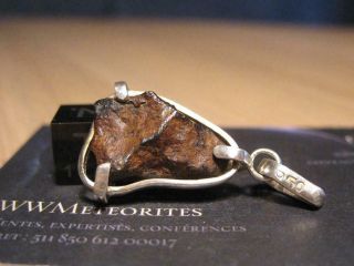 Meteorite Agoudal,  Iron Meteorite (siderite) - Silver Pendant