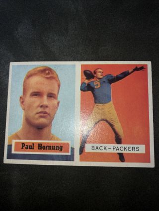 1957 Topps Football 151 Paul Hornung Rc Rookie Green Bay Packers