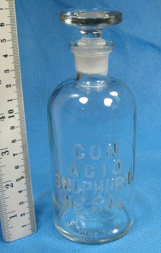 Wheaton 250 Ml Embossed Bottle Con H2so4 Acid S