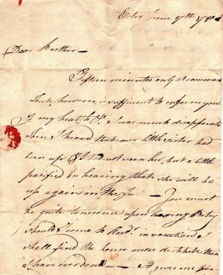 1790,  Exeter Academy,  Rev.  Benjamin Abbott,  Letter Signed,  Family Health