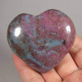 2.  6 " Ruby In Kyanite Heart Polished Palm Stone Healing Reiki - India