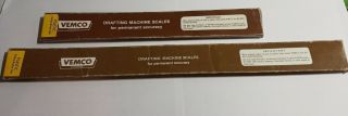 Vintage Vemco Drafting Machine Scales - - 18 " And 12 "