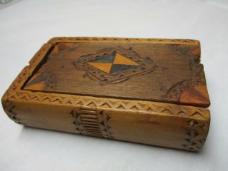 Vtg Antique Ornate Carved Wood Hidden Secret Book Door Secret Storage Box Safe