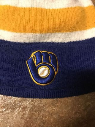 Milwaukee Brewers MLB 47 Brand Pom Beanie Knit Stocking Cap Hat 3