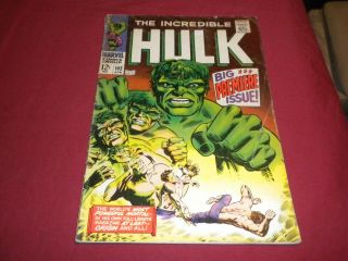 Fa1 Incredible Hulk 102 Marvel 1968 Silver Age 3.  5/vg - Comic 1st Solo Series