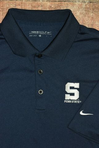 Nike Golf Dri Fit Ncaa Penn State Nittany Lions Men Logo Polo Shirt Large B57