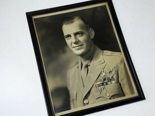 Framed Autographed Major General William Evans Bill Hall - Youngest General
