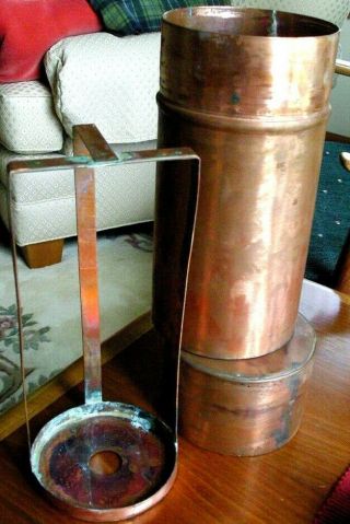 Vintage Copper Chemistry Lab Laboratory Petri Dish Canister W/ Rack Autoclave