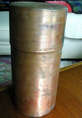 Vintage Copper Chemistry lab Laboratory Petri Dish canister w/ Rack Autoclave 2