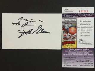 John Glenn Nasa Astronaut Autograph Index Card With Jsa