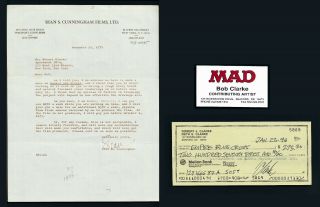 Sean Cunningham 1974 Signed Letter To Clarke (mad Artist) Friday The 13th Dir
