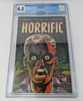 Horrific 5 1953 [cgc 4.  5] Pre Code Horror Weird Tales Of Terror Don Heck Cover