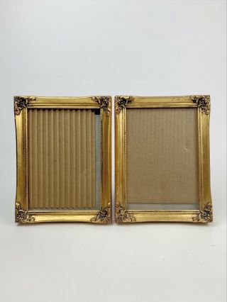 2 Vintage Ornate Gold Picture Frames 5”x7”