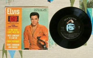 Elvis Presley 7 " Ep W Ps Viva Las Vegas 1964 Vg,  /vg,