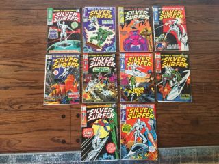 Rare Silver Age Silver Surfer 1,  2,  6 - 11,  14,  17 Keys Single Owner Complete Wow