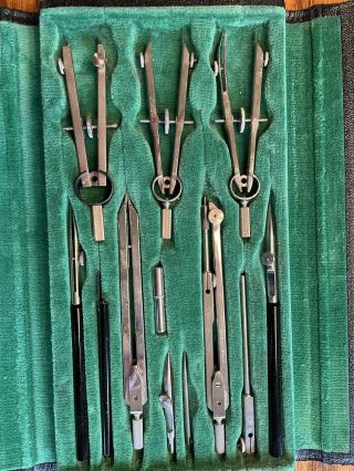 Vintage Drafting Tool Instrument Set Compass Germany 1803