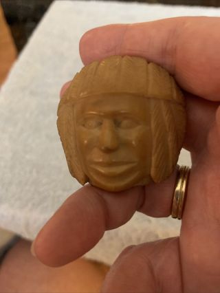 Tagua Nut - Antique - Hand Carved - Native American - 1.  5”