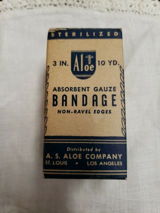 Nos Vintage A.  S.  Aloe Co.  Absorbent Gauze Bandage In