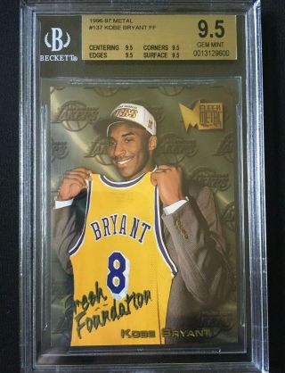1996 - 97 Metal 137 Kobe Bryant Rookie Bgs 9.  5 True Gem Rarer Topps 138