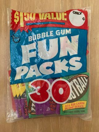 Vintage 1970s Topps Fun Packs Bag 30 Packs Baseball Football & More