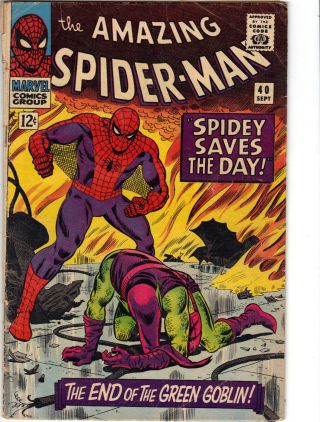 Marvel Comics The Spider - Man Vol.  1 40.  Sept,  1966.  Very Good / Fine.