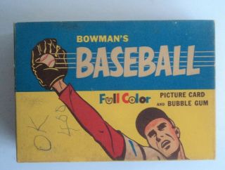 1955 Bowman 1 Cent Pack Baseball Display Box - Very Scarce - 2 Day Flash