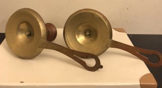 Brass Pewter Candle Holder with Handle and Wax Catcher Dish 4.  5” 3