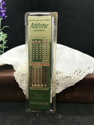 Vintage Addiator Universal West German Calculator With Stylus