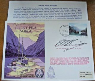 Raf Sc31c Escaping Society Cover Signed By Air Vice Marshal Donald Bennett