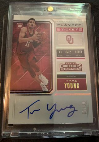 2018 Panini Contenders Draft Picks Trae Young Rookie Auto Autograph 05/15