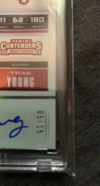 2018 Panini Contenders Draft Picks Trae Young Rookie Auto Autograph 05/15 2