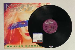 Dale Bozzio Missing Persons Signed Auto " Spring Session M " Album Vinyl Lp Psa