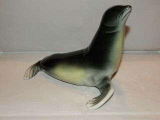 Royal Dux Porcelain Ocean Seal Figurine 6 " X8 " Czech Bohemian