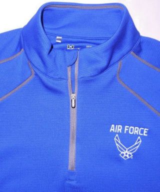 Mens Euc Blue Under Armour Us Air Force Falcons L/s Training Shirt Size L