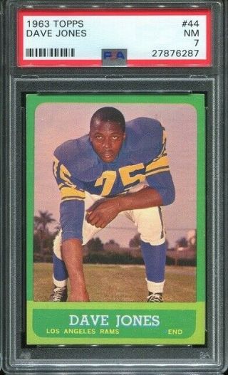 1963 Topps Football 44 Deacon Jones Rc Psa 7 Los Angeles Rams Hof Purple Sky