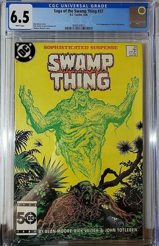 The Saga Of Swamp Thing 37 Cgc 6.  5 1st Full Apearance John Constantine Key