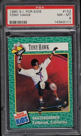 1990 Sports Illustrated For Kids 152 Tony Hawk Rc Psa 8 Nm - Mt Sifk Rookie