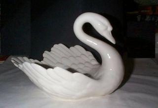 Vintage Goebel Swan - W Germany - White Porcelain - 57 313 25 - 7hx7wx10 Inchs