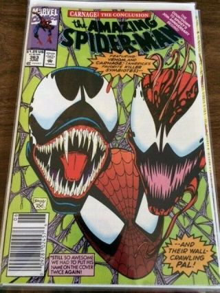 SPIDERMAN 361,  362,  363 1ST 2ND AND 3RD APPEARANCE OF CARNAGE IN TIME FOR 3