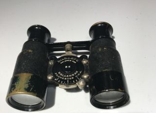 Vintage Wollensak 6 X Biascope Binoculars,  4” Wide,  3” Long