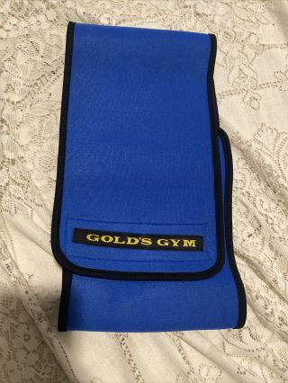 Golds Gym Back Brace Lower Lumbar Weight Lifting Belt Neoprene Fitness Blue