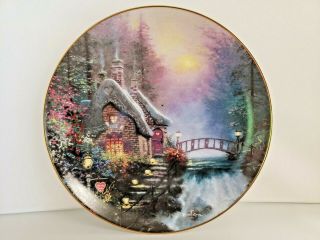 Thomas Kinkade Falbrooke Cottage 1st Enchanted Collector Plate Edwin M.  Knowles